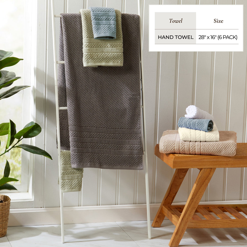100% Cotton Checkered Jacquard Bath Towel Set – Giuliana Collection