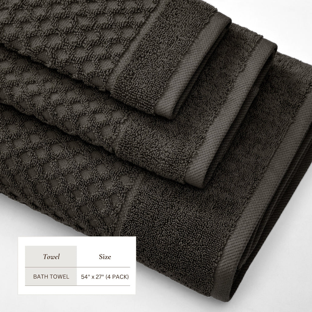 Cotton Diamond Waffle Weave Bath Towel Set – Grayson Collection
