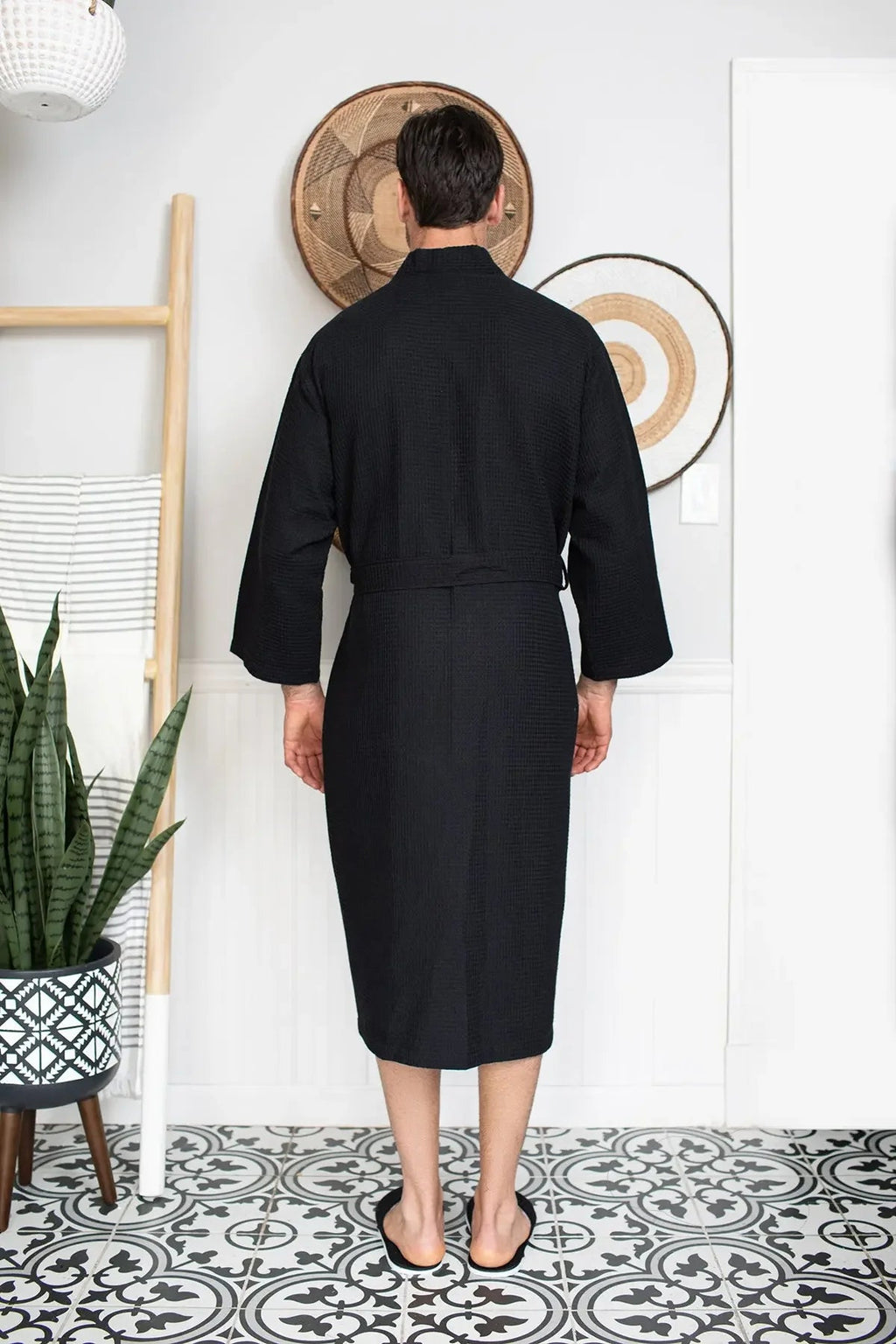 Waffle Spa Bathrobe for Men – Absorbent, Lightweight