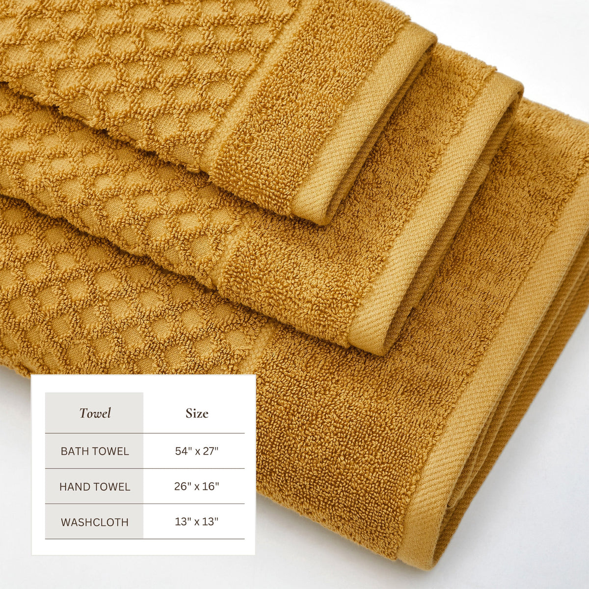 Cotton Diamond Waffle Weave Bath Towel Set – Grayson Collection