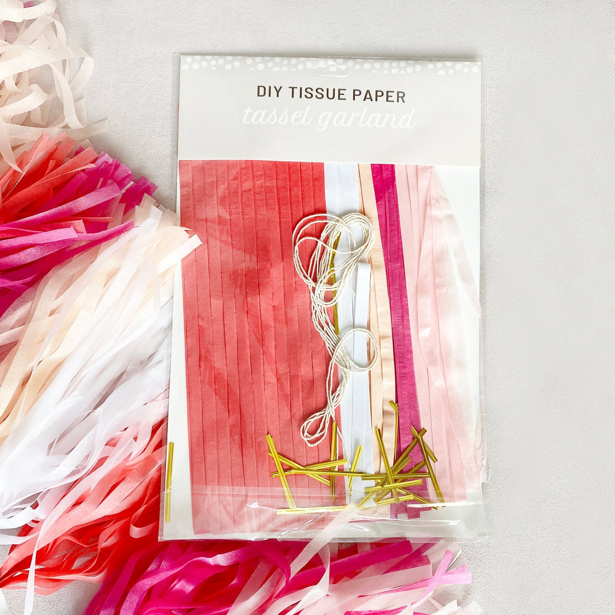 DIY White Tassel Tail Kit | Paper Fringe Garland & Balloon Decor