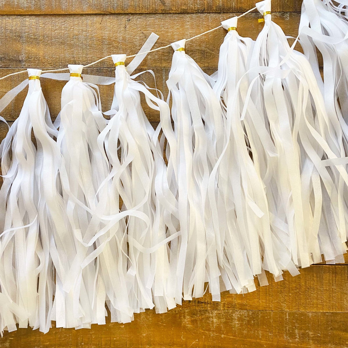 DIY White Tassel Tail Kit | Paper Fringe Garland & Balloon Decor