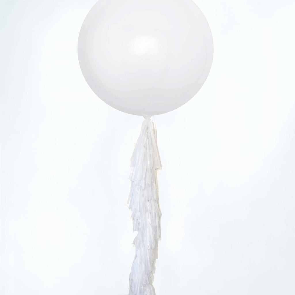 DIY White Tassel Tail Kit | Paper Fringe Garland & Balloon Decor
