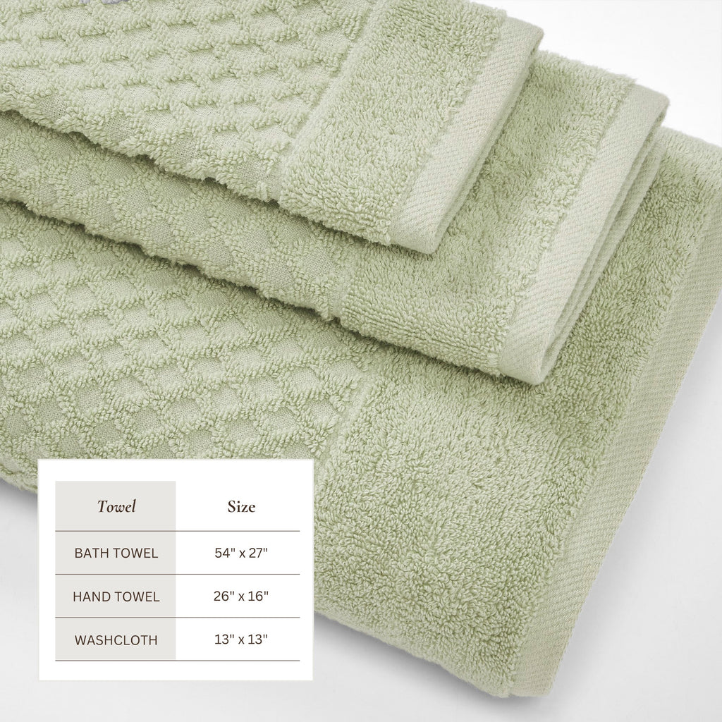 Cotton Diamond Waffle Weave Bath Towel Set – Grayson Collection
