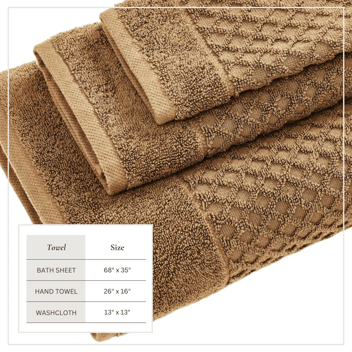 Cotton Diamond Waffle Weave Bath Towel Set – Grayson Collection