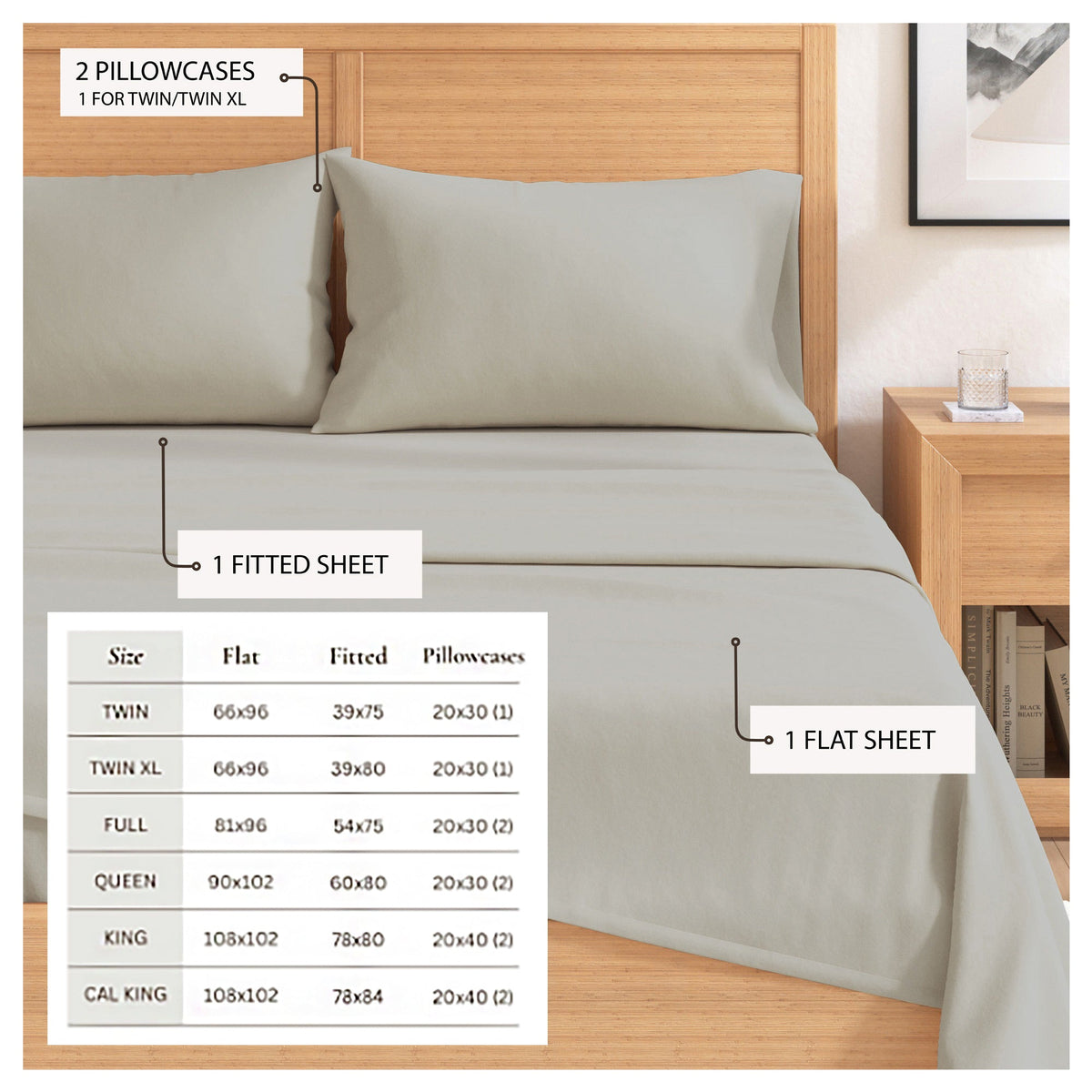 Cotton Solid Flannel Sheet – Nordic Collection