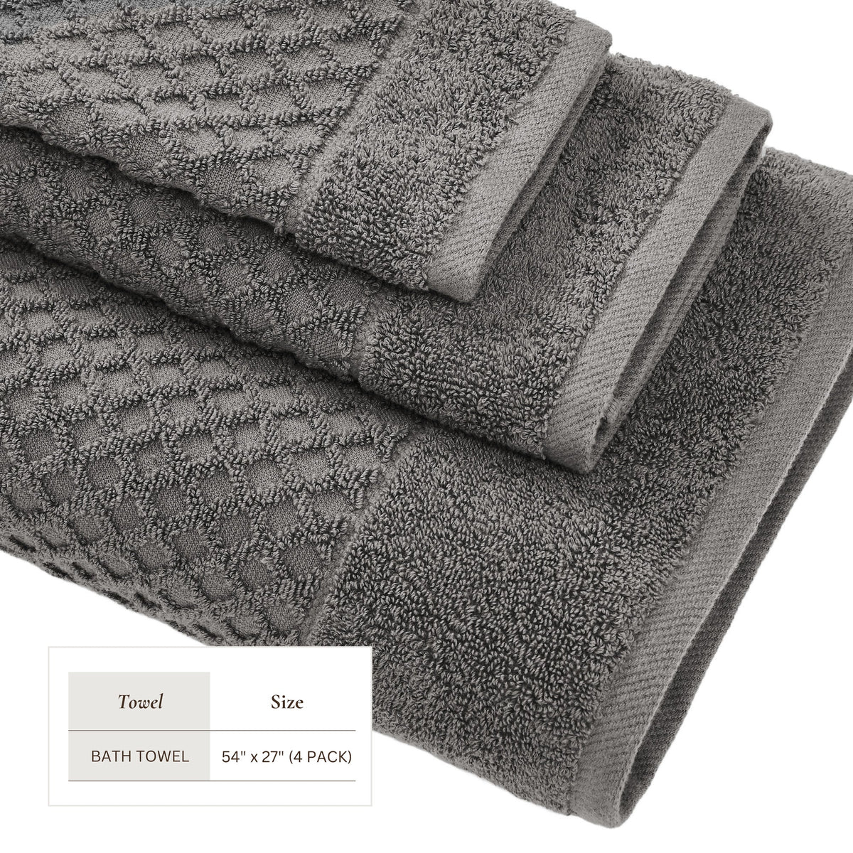 Cotton Diamond Waffle Weave Bath Towel Set – Grayson Collection