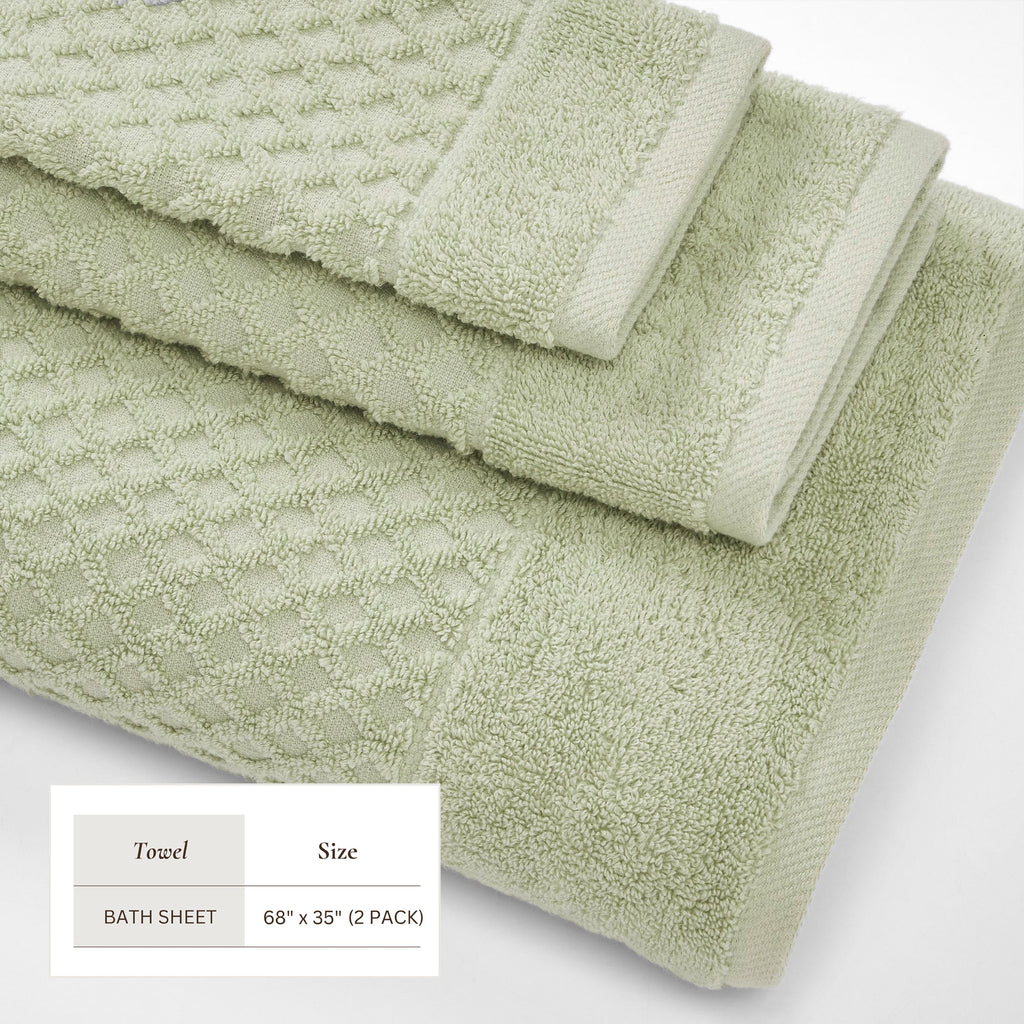 Cotton Diamond Waffle Weave Bath Towel Set – Grayson Collection