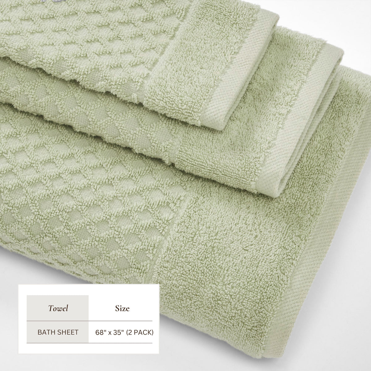 Cotton Diamond Waffle Weave Bath Towel Set – Grayson Collection