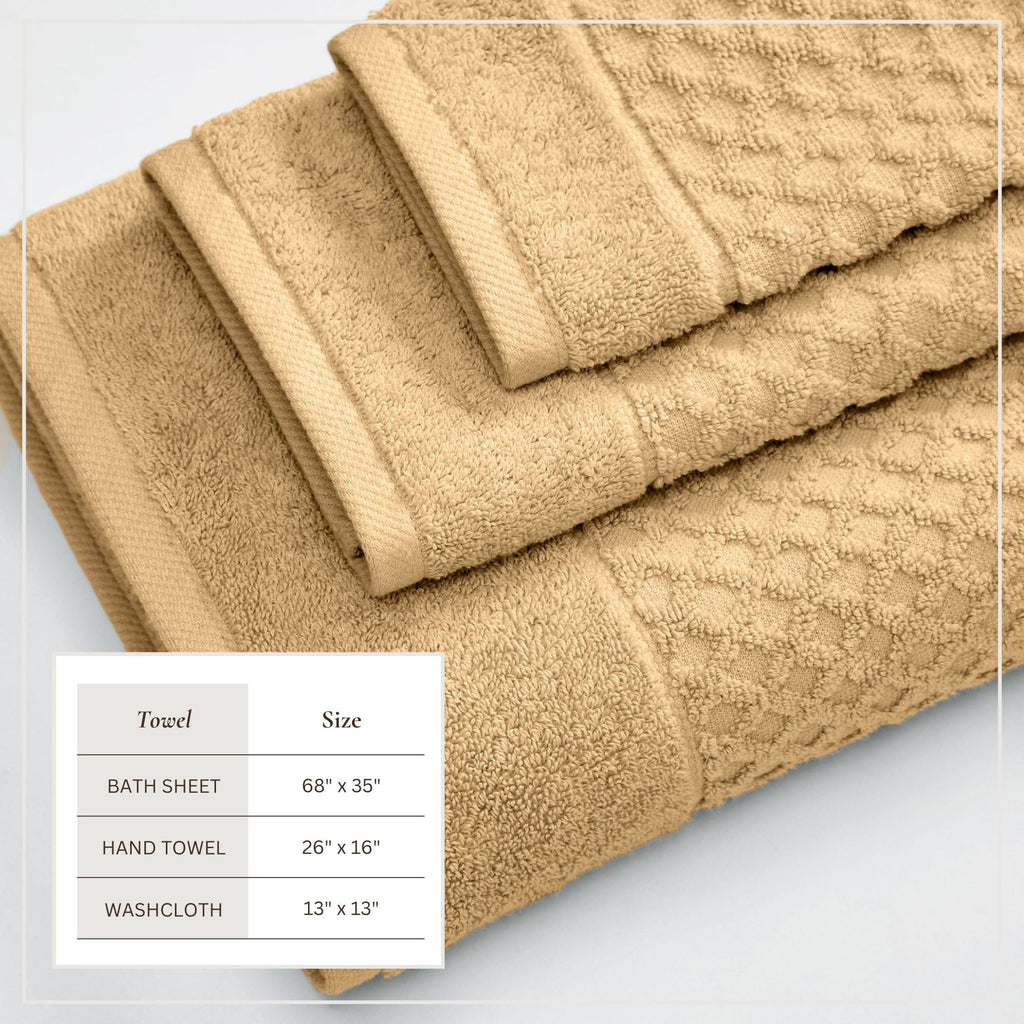 Cotton Diamond Waffle Weave Bath Towel Set – Grayson Collection